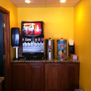 Self serve drink station.