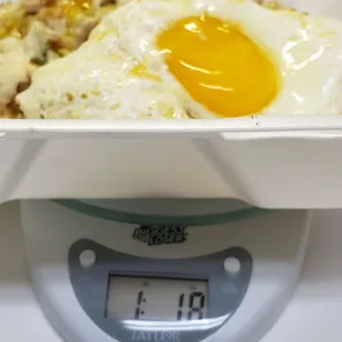 The leftovers were a pound after I ate until I was full.