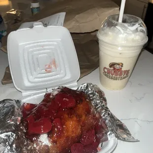 Strawberry Deep Fried Cheesecake, Banana Shake