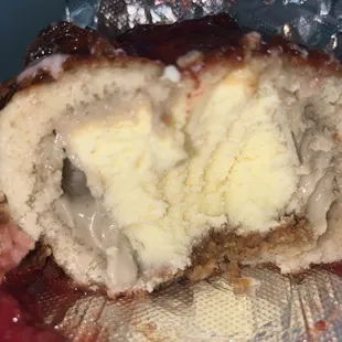 Deep Fried Cheesecake with uncooked batter, so close to being perfect
