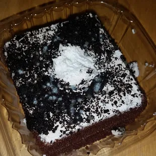 Just ordered a piece of chocolate cake and it was entirely covered in mold. They refused to compensate me tonight. So disgusting