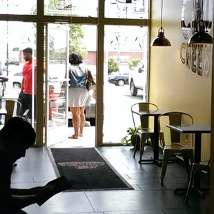 Very small dining area.