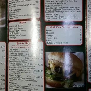 the menu