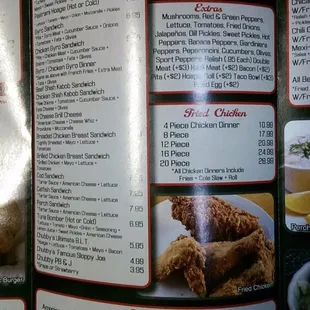 chicken wings and fried chicken