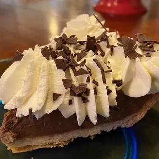 Tasty  Chocolate cream pie.