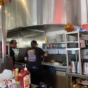 The grill is right inside the counter