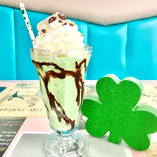 Shamrock Mint-Chip Milkshake