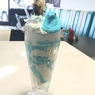 Spring time is here! Come try our new special, Peeps and Cadbury Egg Milkshakes