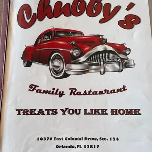 a sign for chubby's