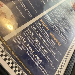 Senior omelette choices