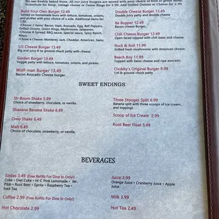 Menu as of 8/18/24