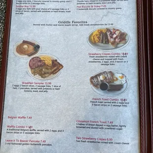 Menu as of 8/18/24
