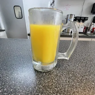 Orange Juice in a frosted mug
