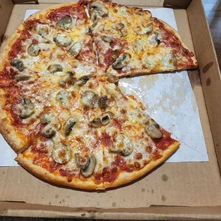 Pepperoni and mushroom pizza