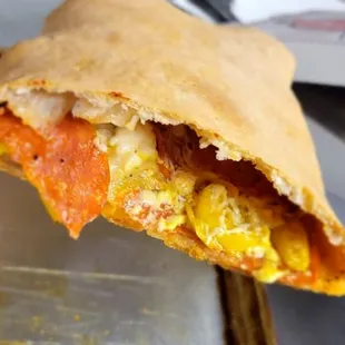 Pepperoni and banana pepper chubberoni