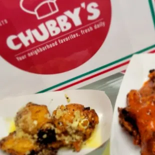 Garlic parm and xx-hot wings