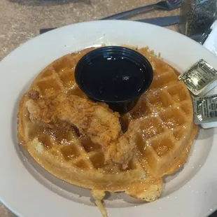 Belgian waffle and chicken