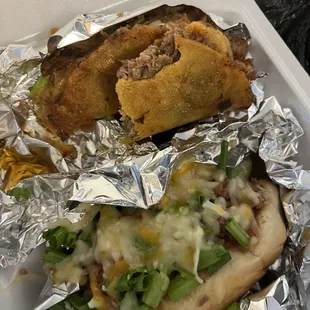 Bbq tacos and sandwich