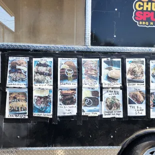 menus on the side of a food truck