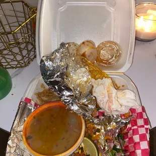 Chicken Birria taco   dinner !