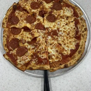 a pepperoni pizza