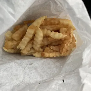 I'm upset about these fries, dry and half an order. Smh