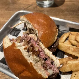 Burger was cooked as requested. Btw, this is the French burger!!