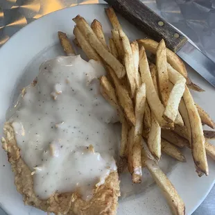 Fried chicken plate we swapped for fries instead of mashed potatoes