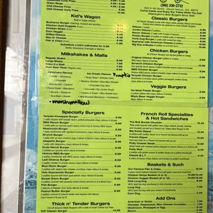 The current menu