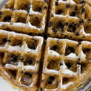 Chocolate chip Belgian waffles