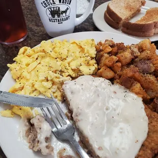 Country fried steak... Use to be the best until they changed the breading ... no good no more at...