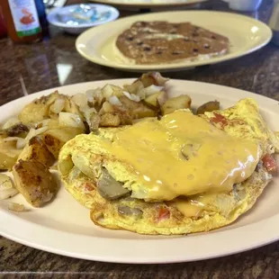 Veggie Omelette + Blueberry Oecan Pancake + Biscuits n&apos; Gravy