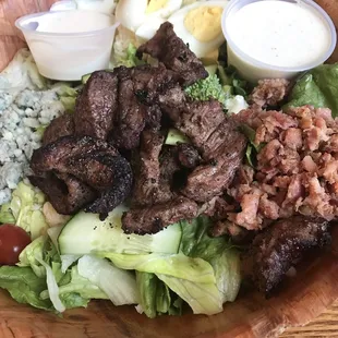 Cobb salad with steak