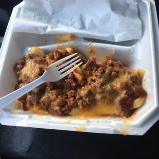 Already took some bites but very good chili cheese fries!