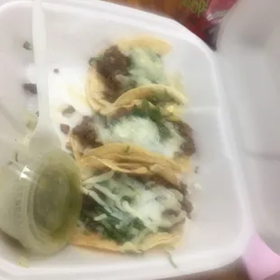 It's good buy they charge 1$ each taco you put cheese on  Ridiculous