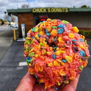 Fruity Pebble donut