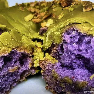 Ube Matcha Green Tea Donut Top with Pistachio - so good!