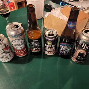 a variety of beers