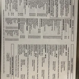 menu