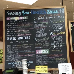 Juice bar and organic produce