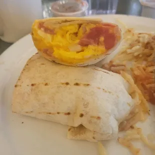 Delicious breakfast burrito