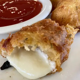 interior view of a cheese ball