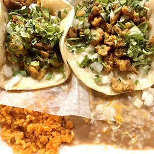 Chicken #20. 2 Soft Tacos Plate