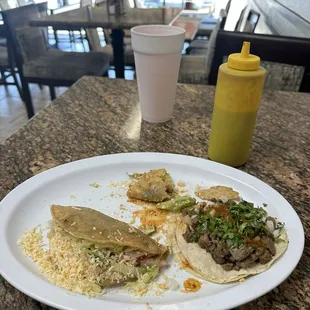 This was two hard shell beef tacos and one carne asada. I couldn't wait I had to dig into my first taco.