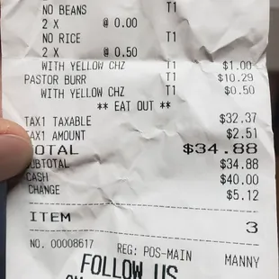 Look at he price of these tiny burritos