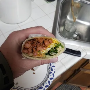 Tiny al pastor burrito
