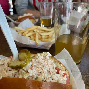 Lobster rolls and fries