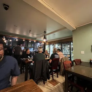 people sitting at tables