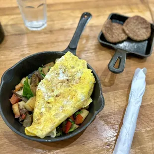 Pimlico Skillet with side of turkey sausage