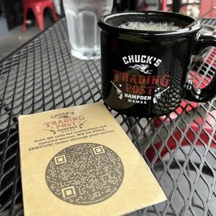 Coffee and menu